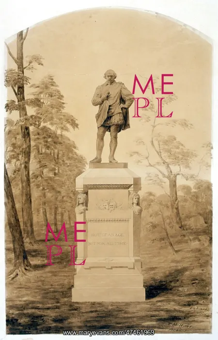 : William Shakespeare monument, Central Park, New York City. R : William Shakespeare monument, Central Park, New York City. R