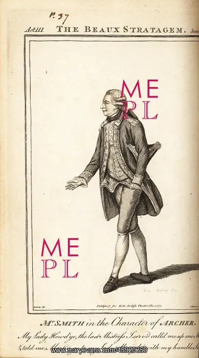 : William Smith as Archer in The Beaux's Strategem : William Smith as Archer in The Beaux's Strategem