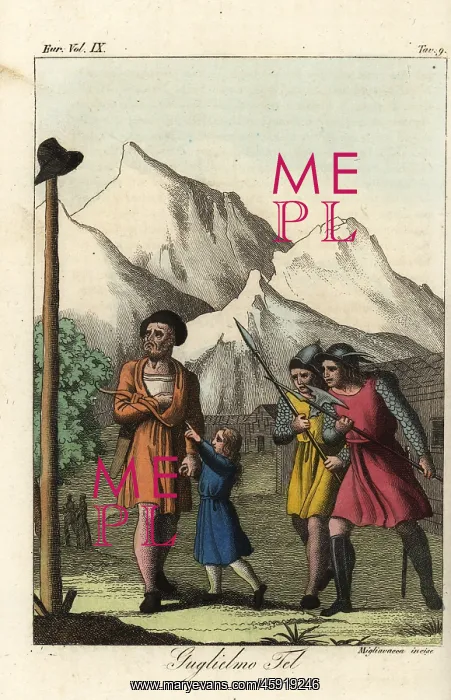 : William Tell is arrested in Altdorf, Switzerland : William Tell is arrested in Altdorf, Switzerland