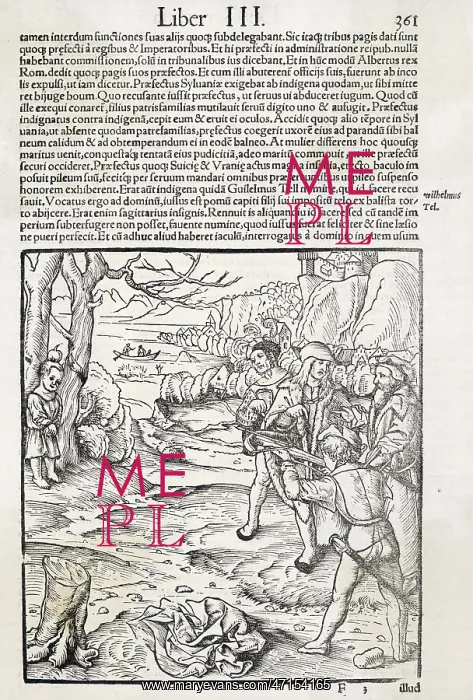  : William Tell shooting the apple off his son's head
