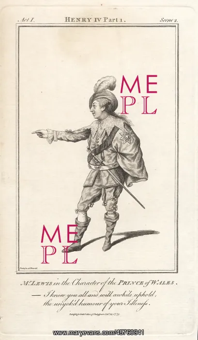 : William Thomas Lewis as the Prince of Wales in : William Thomas Lewis as the Prince of Wales in