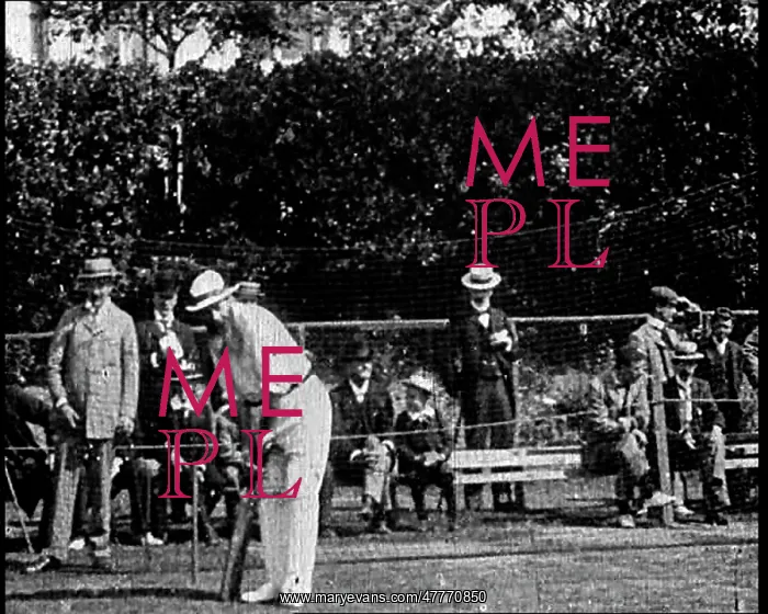 : William WG Grace Practicing His Batting At : William WG Grace Practicing His Batting At