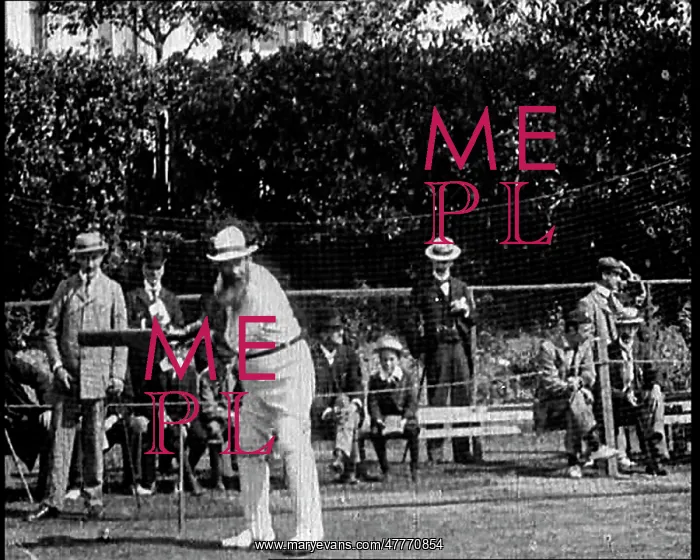 : William WG Grace Practicing His Batting At : William WG Grace Practicing His Batting At