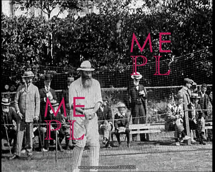 : William WG Grace Practicing His Batting At : William WG Grace Practicing His Batting At