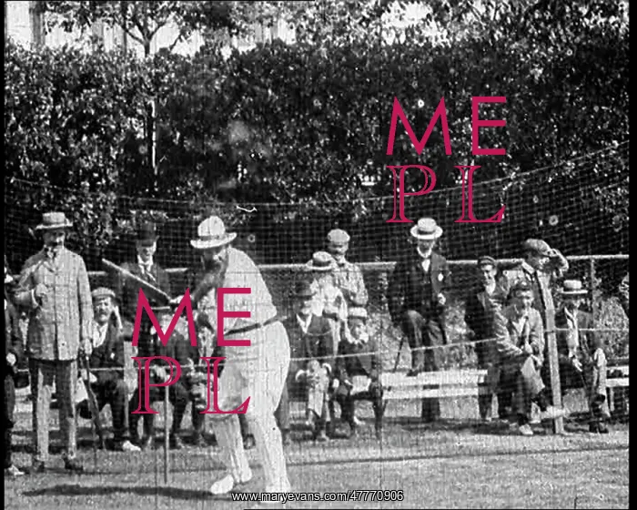 : William WG Grace Practicing His Batting At : William WG Grace Practicing His Batting At