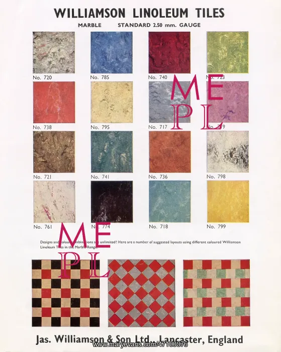 : Williamson Linoleum Tiles leaflet : Williamson Linoleum Tiles leaflet