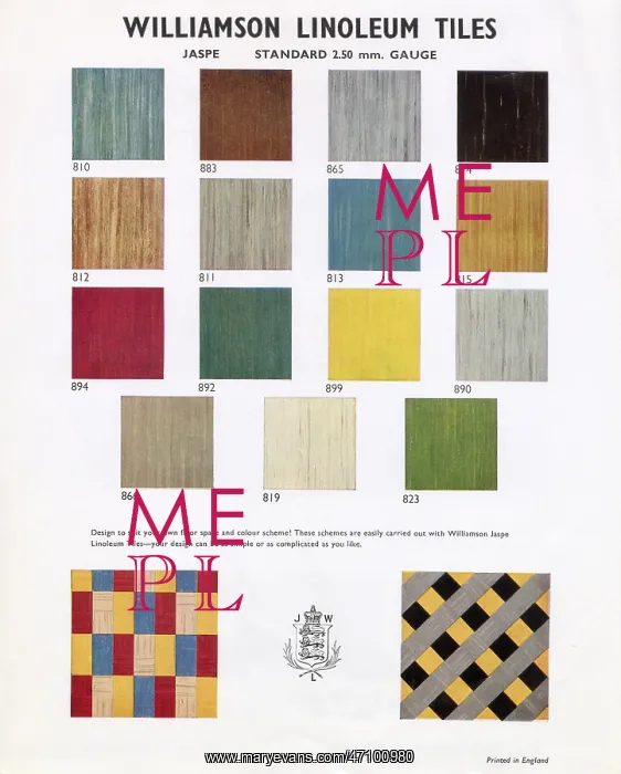 : Williamson Linoleum Tiles leaflet : Williamson Linoleum Tiles leaflet
