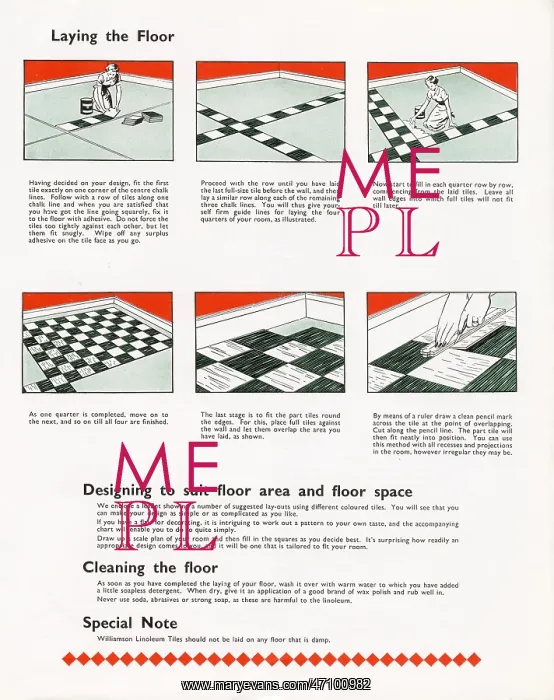 : Williamson Linoleum Tiles leaflet : Williamson Linoleum Tiles leaflet