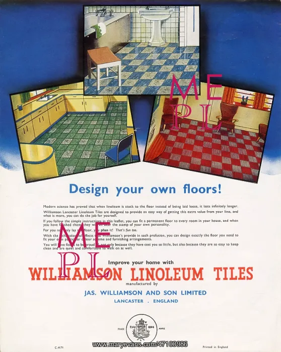 : Williamson Linoleum Tiles leaflet : Williamson Linoleum Tiles leaflet