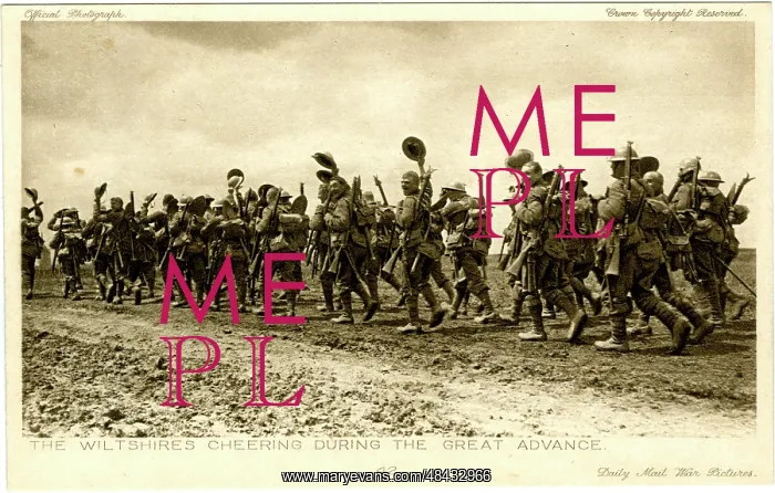  : Wiltshires cheering during great advance, WW1