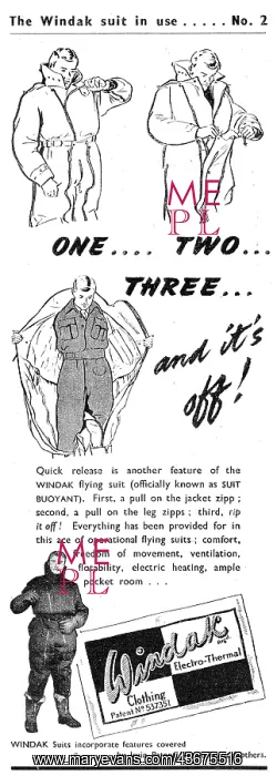 : Windak Electrically Heated Flying Suits 1943 : Windak Electrically Heated Flying Suits 1943