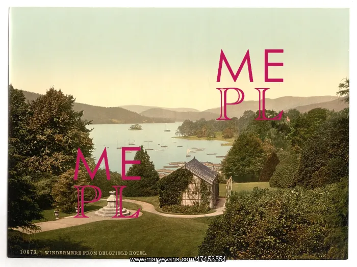 : Windermere, from Belsfield Hotel, Lake District, England : Windermere, from Belsfield Hotel, Lake District, England