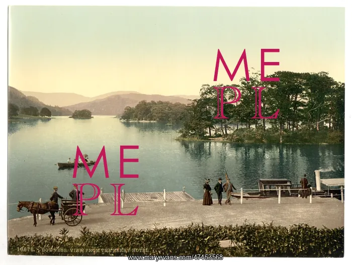 : Windermere, Bowness, from Ferry Hotel, Lake District, Englan : Windermere, Bowness, from Ferry Hotel, Lake District, Englan