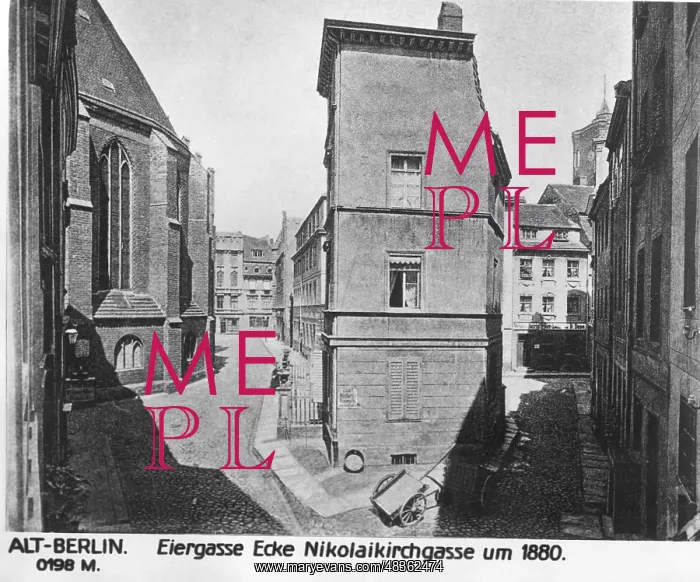 : Winding alleys in Berlin's old town, around 1880 : Winding alleys in Berlin's old town, around 1880