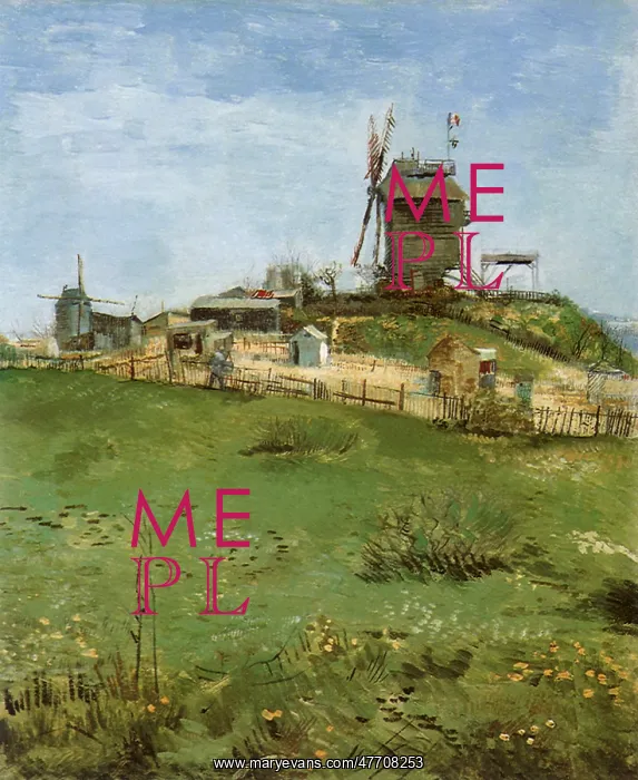 : Windmill Across Field, by Van Gogh : Windmill Across Field, by Van Gogh