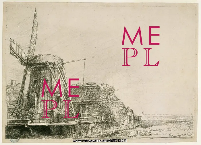 : The windmill, by Rembrandt : The windmill, by Rembrandt
