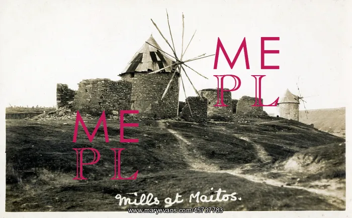 : Windmills at Maitos, Chanakkale, destroyed during WW1 : Windmills at Maitos, Chanakkale, destroyed during WW1