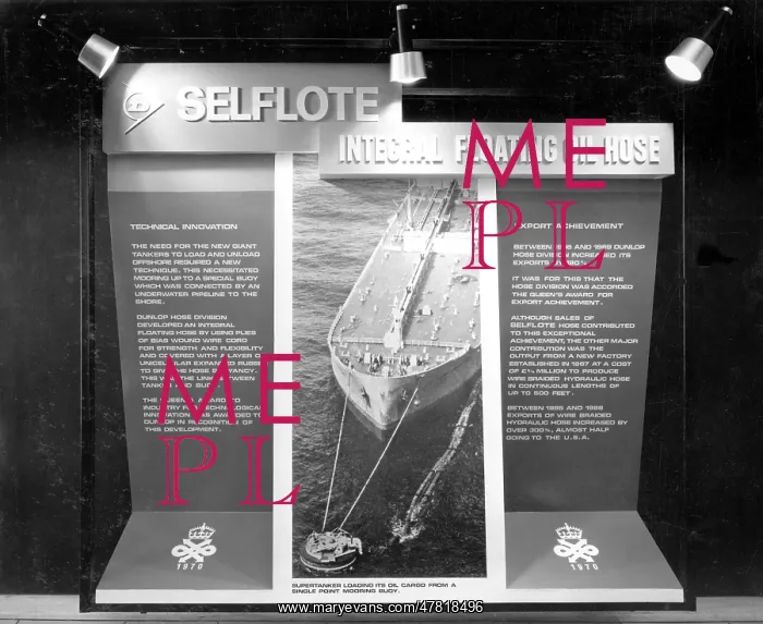 : Window display for Dunlop's Selflote floating oil hose : Window display for Dunlop's Selflote floating oil hose