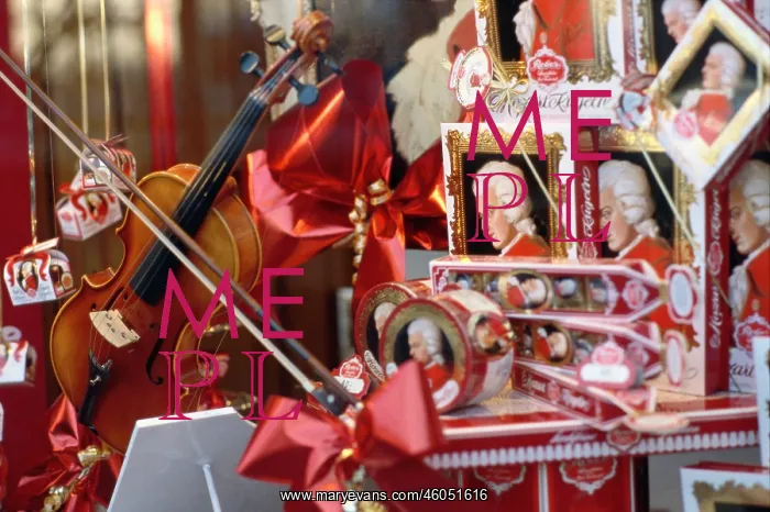 : Window display with Mozartkugel : Window display with Mozartkugel