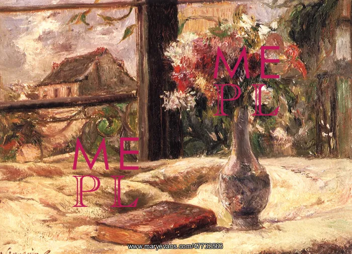  : At the Window, Still Life, by Gauguin
