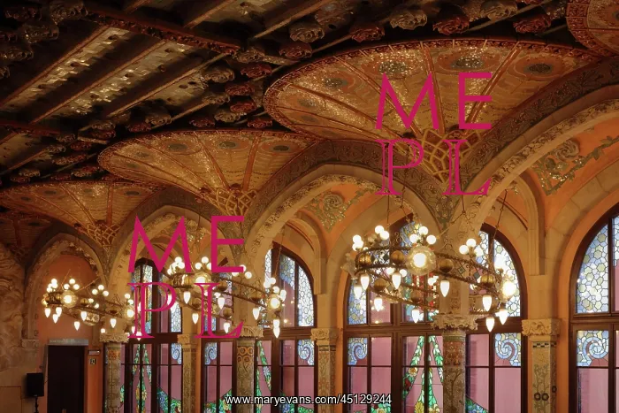: Windows and ceiling, Concert Hall, Palau de la : Windows and ceiling, Concert Hall, Palau de la