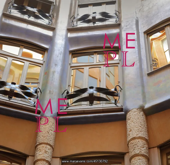 : Windows, Inner Courtyard, La Pedrera, Barcelona : Windows, Inner Courtyard, La Pedrera, Barcelona