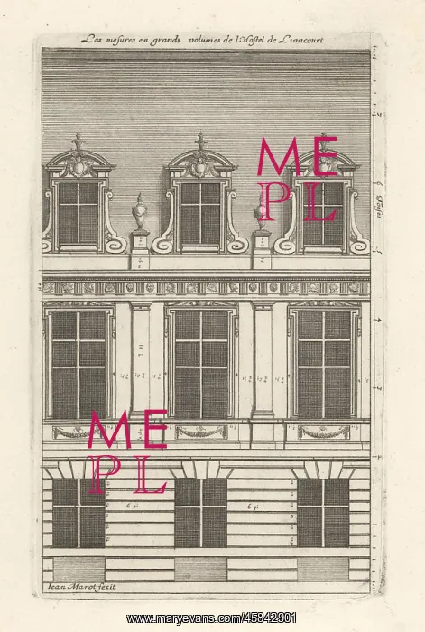 : The windows with measures in toises of the Hotel : The windows with measures in toises of the Hotel