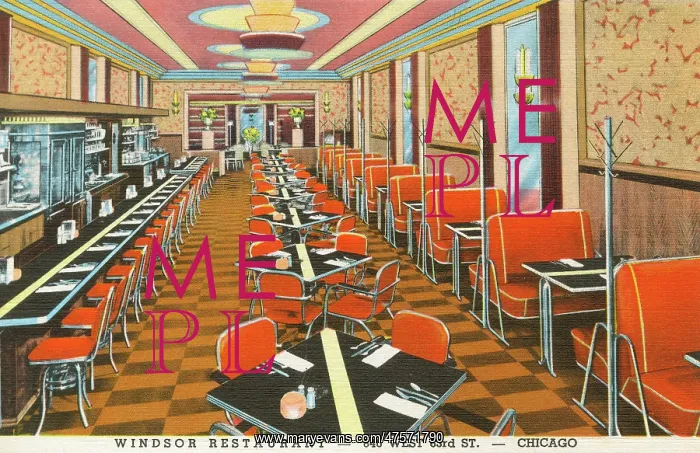 : The Windsor Restaurant, Chicago. Interior view : The Windsor Restaurant, Chicago. Interior view