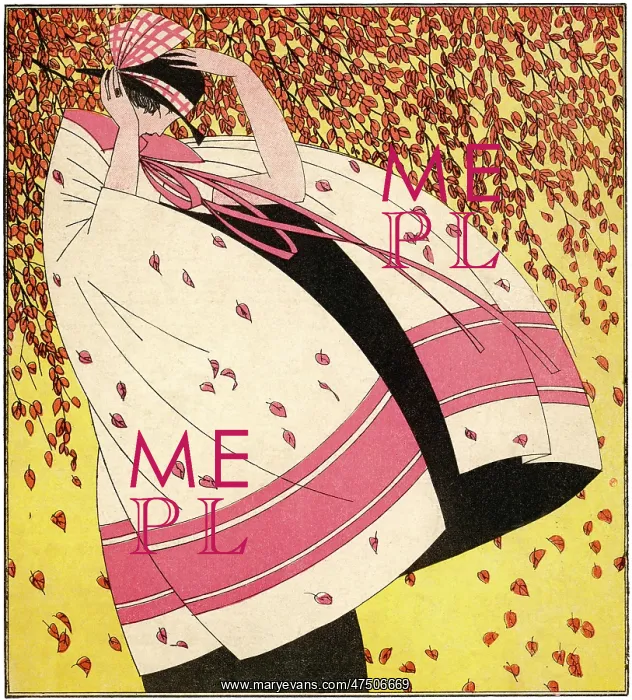 : Windy day. A lady clings to her hat as the wind blows the autumn leaves around her : Windy day. A lady clings to her hat as the wind blows the autumn leaves around her