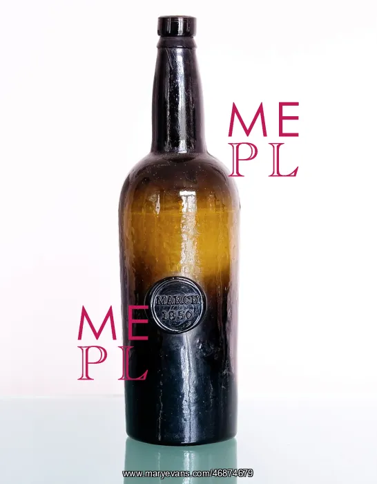 : Wine bottle with seal March 1850 : Wine bottle with seal March 1850