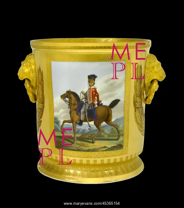 : Wine cooler depicting a Hanoverian Hussar : Wine cooler depicting a Hanoverian Hussar