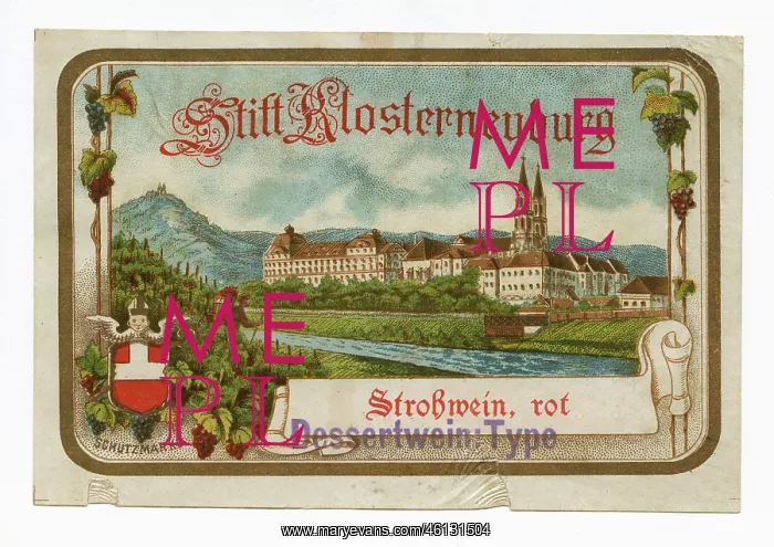 : Wine label of the monastery Klosterneuburg : Wine label of the monastery Klosterneuburg