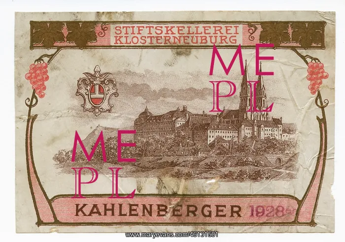 : Wine label of the monastery winery Klosterneuburg : Wine label of the monastery winery Klosterneuburg