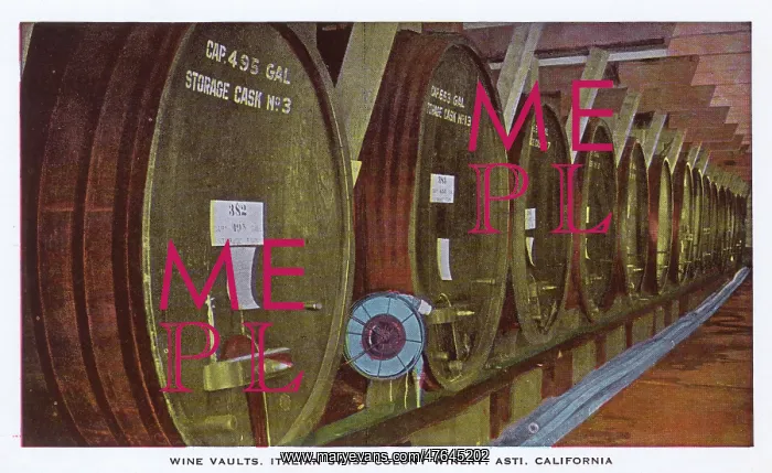 : Wine vaults, Italian Swiss winery, Asti, California, USA : Wine vaults, Italian Swiss winery, Asti, California, USA