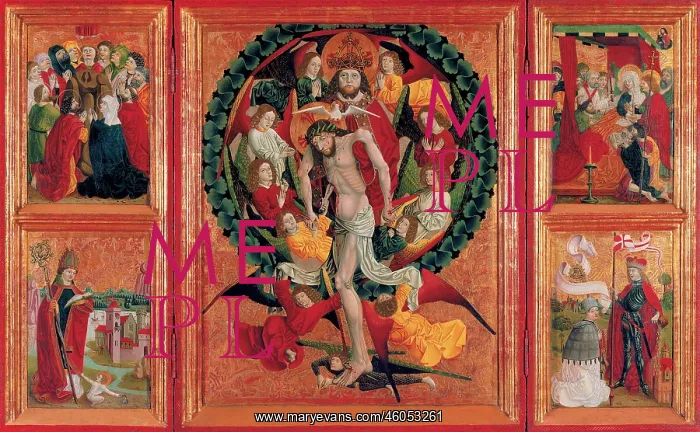 : Winged altarpiece with crucifixion of Christ : Winged altarpiece with crucifixion of Christ