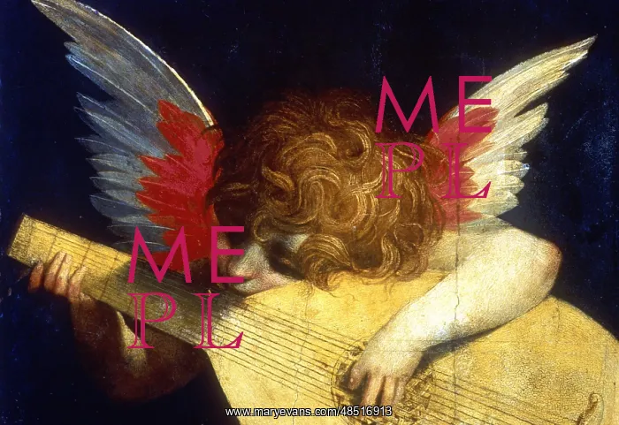 : Winged putto playing a lute. Florentino Rosso : Winged putto playing a lute. Florentino Rosso