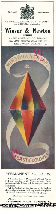 : Winsor and Newton Advertisement : Winsor and Newton Advertisement