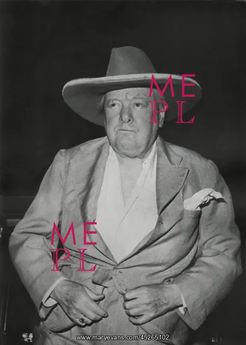 : Winston Churchill casually dressed on vacation : Winston Churchill casually dressed on vacation