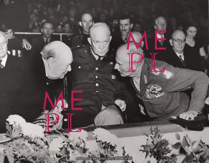 : Winston Churchill, General Dwight D. Eisenhower, ? : Winston Churchill, General Dwight D. Eisenhower, ?