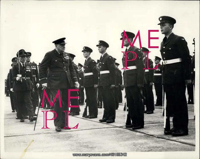 : Winston Churchill inspects RAF Squadron, Biggin Hill : Winston Churchill inspects RAF Squadron, Biggin Hill