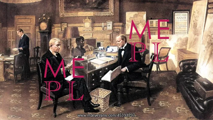 : Winston Churchill & John Fisher at work : Winston Churchill & John Fisher at work