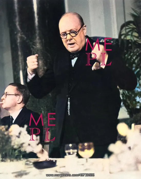 : Winston Churchill making a speech in 1941 : Winston Churchill making a speech in 1941