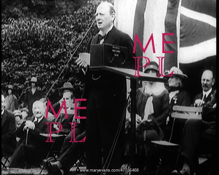 : Winston Churchill Making a Speech From a Platform : Winston Churchill Making a Speech From a Platform