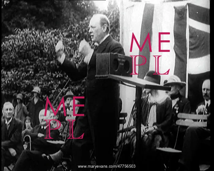 : Winston Churchill Making a Speech From a Platform : Winston Churchill Making a Speech From a Platform