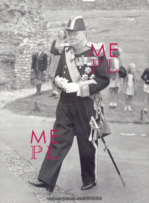 : Winston Churchill in naval uniform at Dover Castle : Winston Churchill in naval uniform at Dover Castle