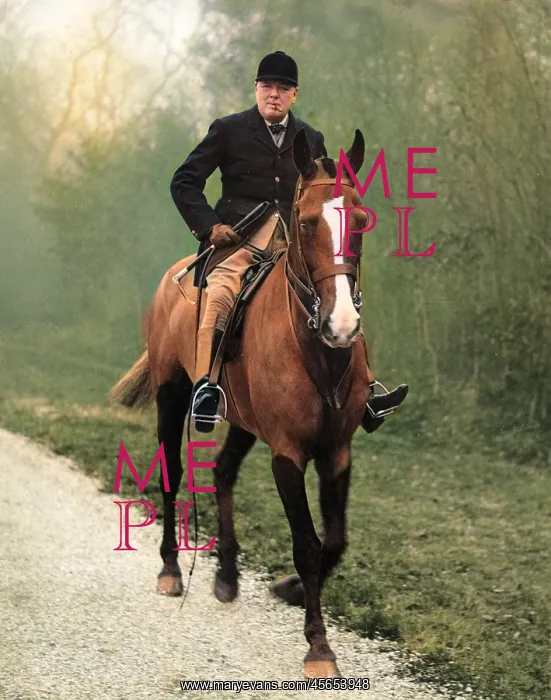 : Winston Churchill riding, c.1928 : Winston Churchill riding, c.1928