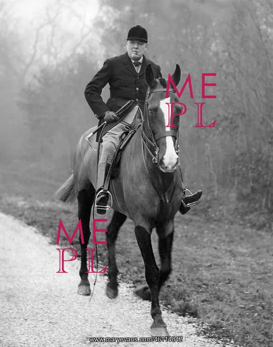 : Winston Churchill riding, c.1928 : Winston Churchill riding, c.1928