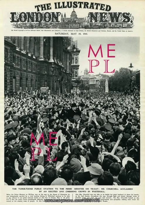 : Winston Churchill surrounded by V-E Day crowds : Winston Churchill surrounded by V-E Day crowds
