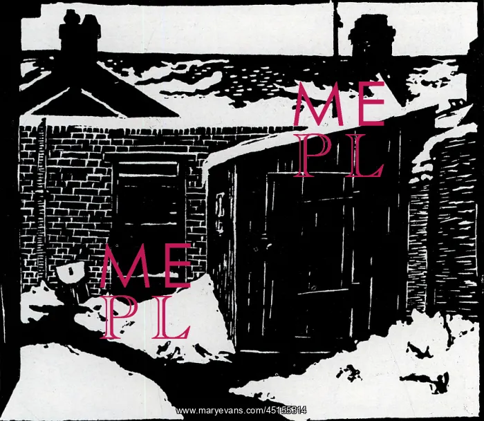 : Winter. Lino cut emphasizing the winter season upon a simple town back garden with shed : Winter. Lino cut emphasizing the winter season upon a simple town back garden with shed