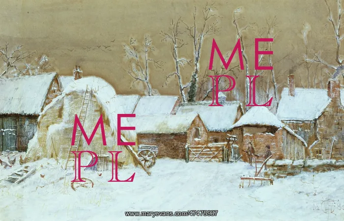  : Winter Farmyard with Haystack - snowscene